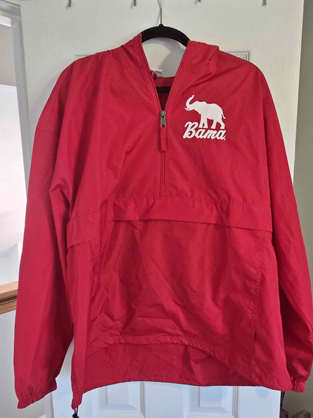 Champion Red Pullover Hoodie with White Elephant Bama Logo